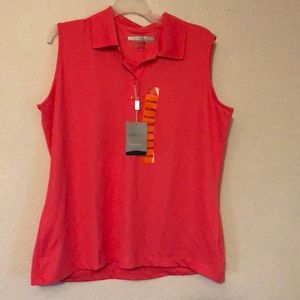 NWT sleeveless pink dri fit polo shirt